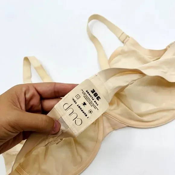 CUUP cream unlined mesh plunge bra